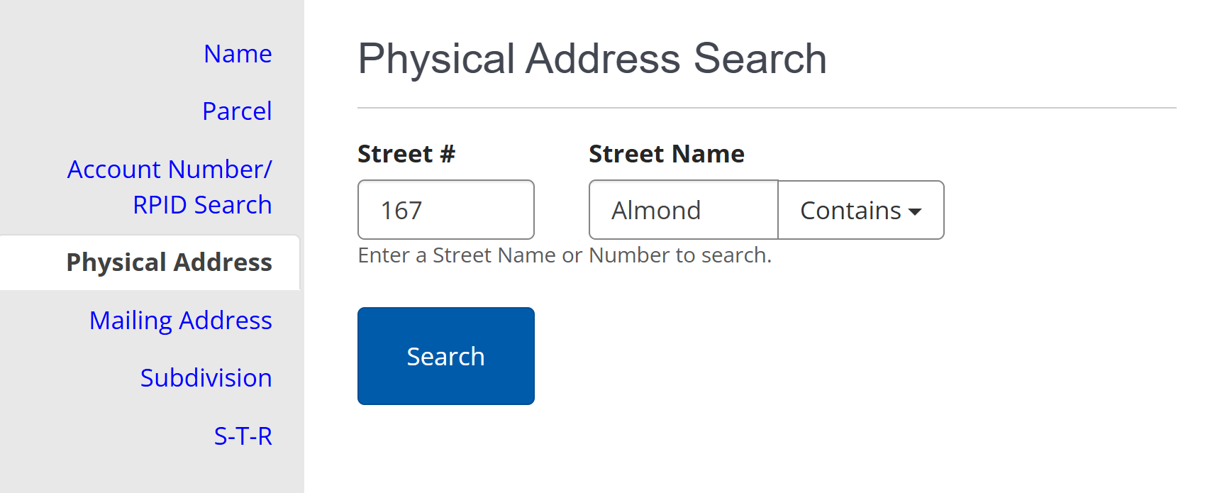 The county property search
